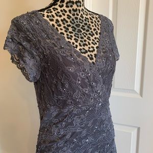 Marina Sequined Lace Cocktail Dress.